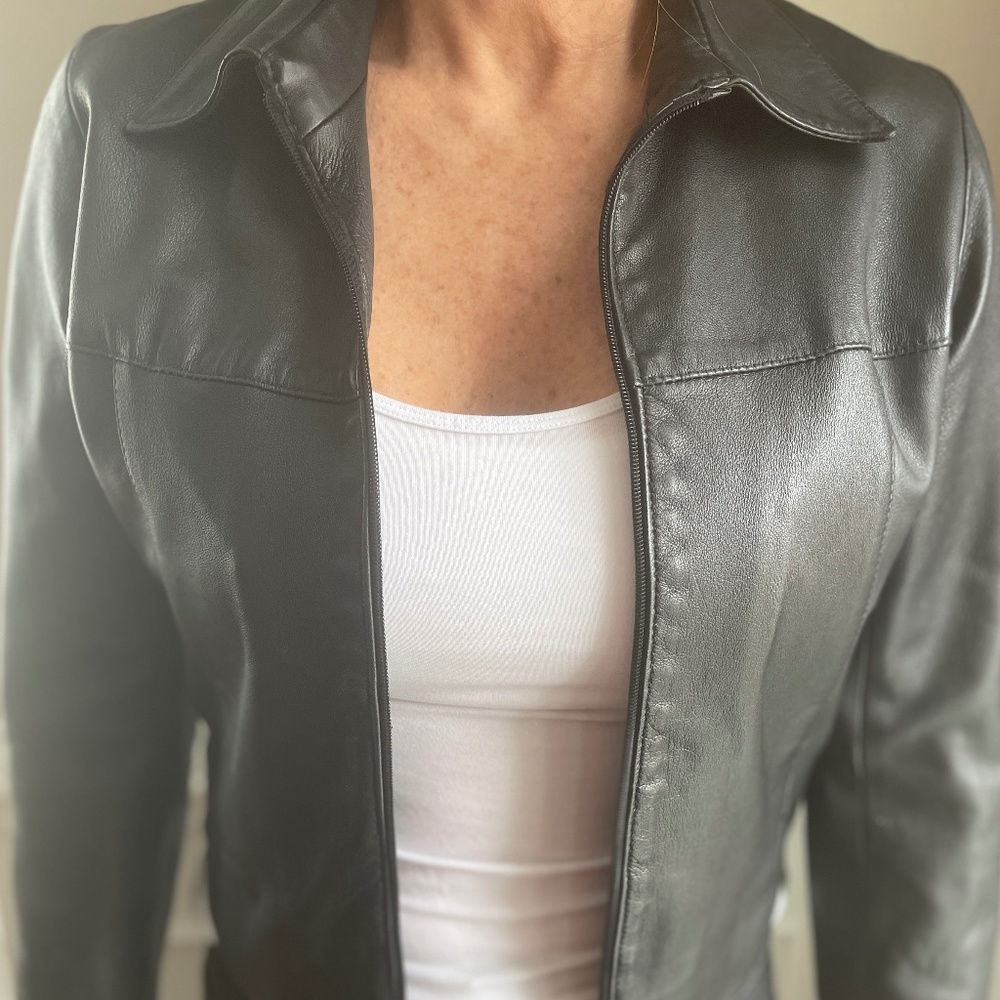 Unisex Black lamb leather jacket made in Brasil